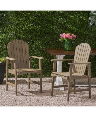 Weather-Resistant Acacia Wood Adirondack Dining Chairs (Set of Two)