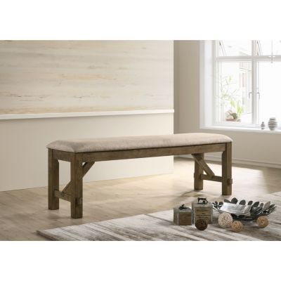 Wood Fabric Upholstered Dining Bench