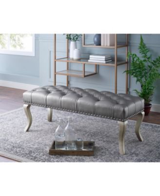 Streamdale Maxem Tufted FabricUpholstered Bench with Nailhead Trim
