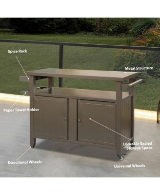 Streamdale Premium 83 Gallon Grill Cart with Rust-Proof Chrome Finish