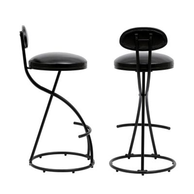 Stylish Faux Leather Counter Barstools (Set of 2)