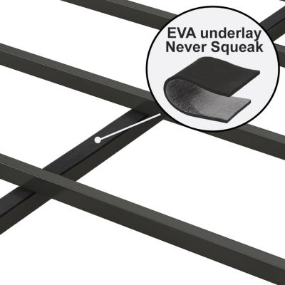 Queen Bed Frame with Charging Station and Upholstered Headboard