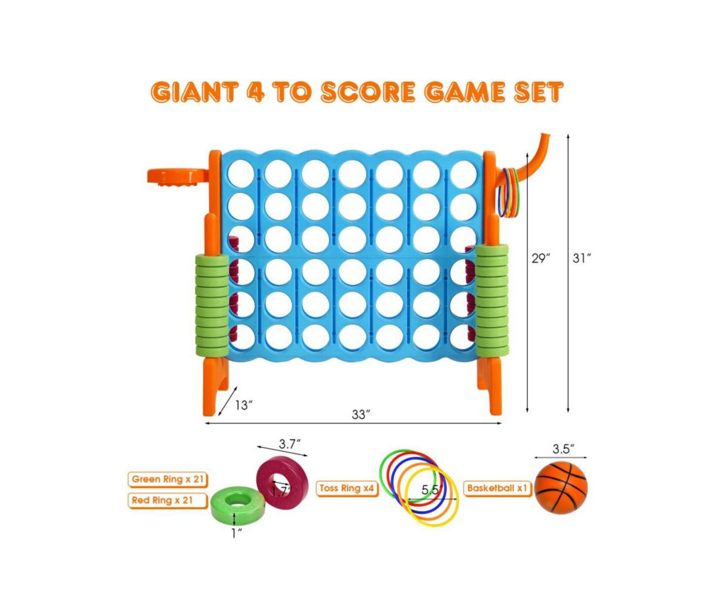 Детская настольная игра GIVIMO 4-to-Score Giant Board Game, Ages 3+, цвет: Оранжевый — фото 6