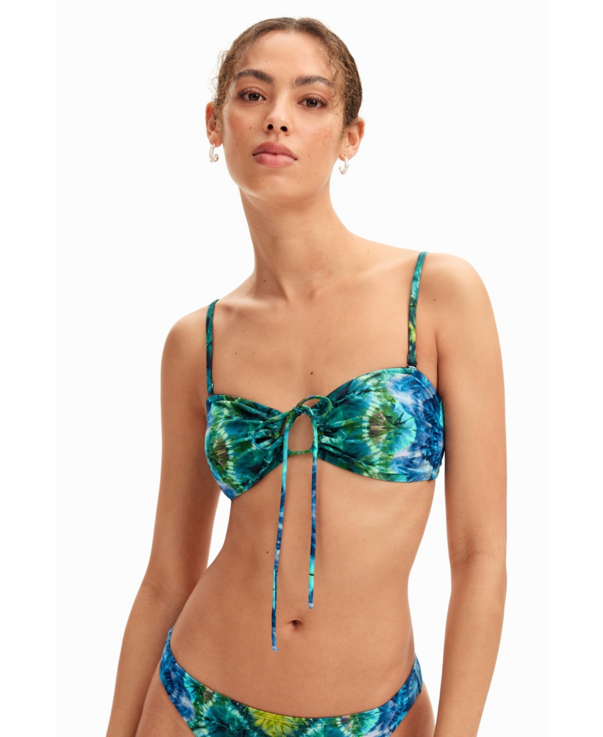 Desigual Women's Tie-dye bandeau bikini