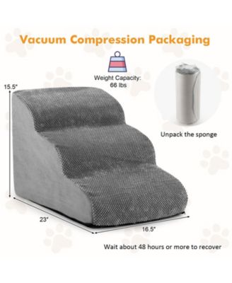 3-Tier Non-Slip Dog Steps with High-Density Sponge and Silicone Paw Prints