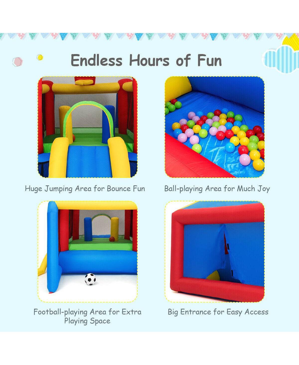 Sugift Inflatable Bounce House Kids Slide Jumping Castle without Blower