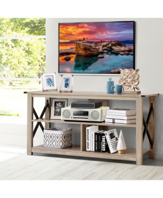 3-Tier TV Stand Entertainment Center for TV's up to 55'' w/ Open Shelves