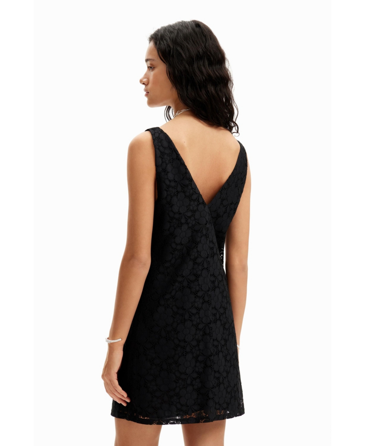Desigual black lace dress top