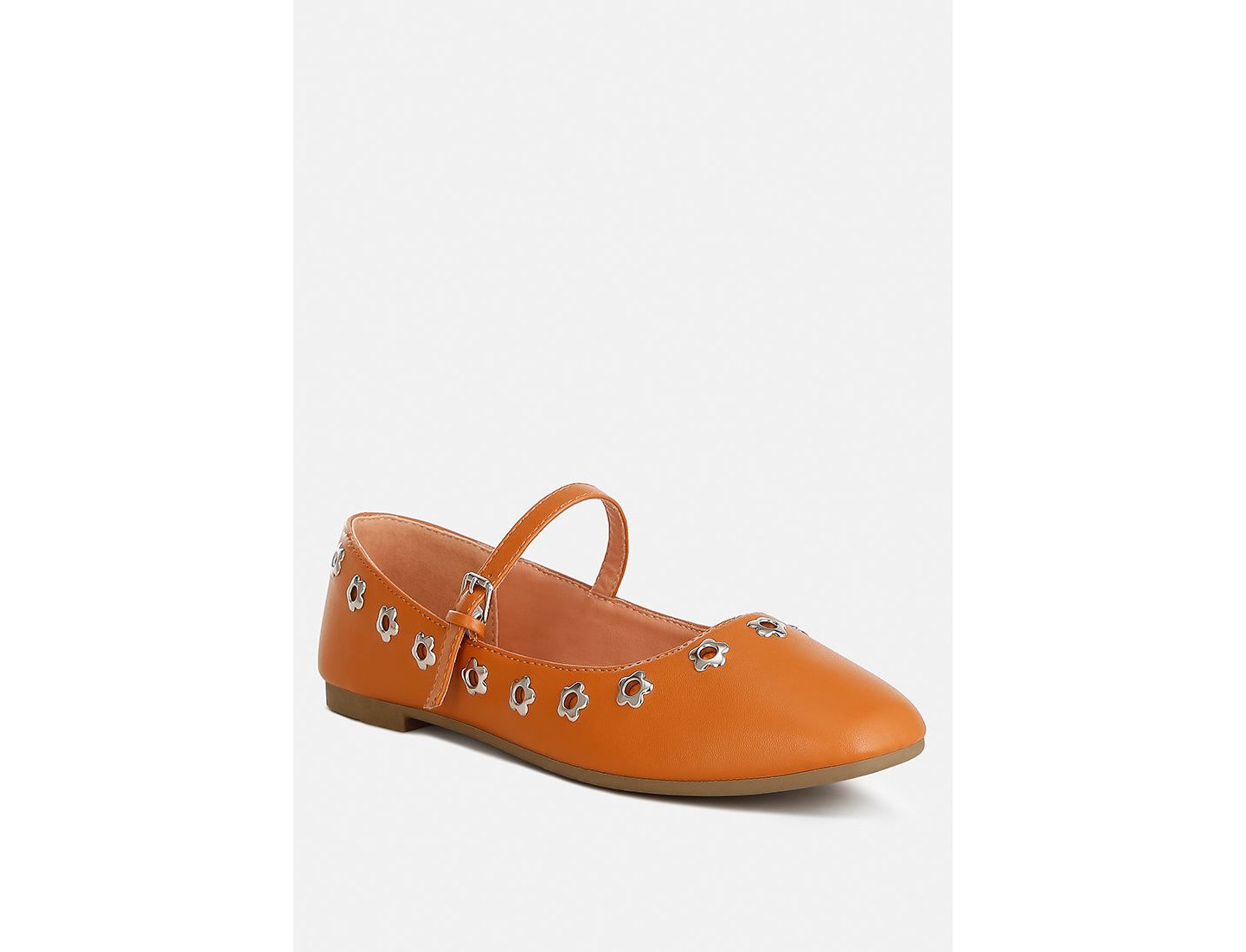 Женские балетки London Rag Tanzer Floral Eyelet Strapped Ballerinas, цвет: Бежевый / Хаки — фото 1