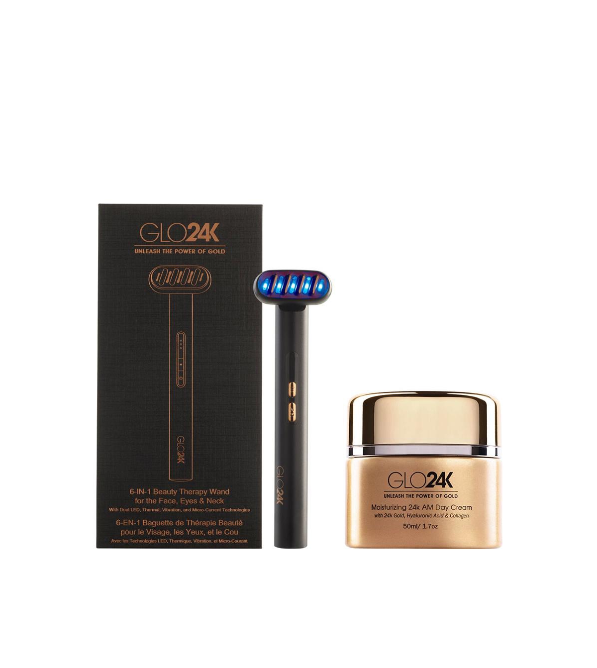 6-in-1 Beauty Therapy Wand for the Face, Eyes & Neck and 24K Day Cream