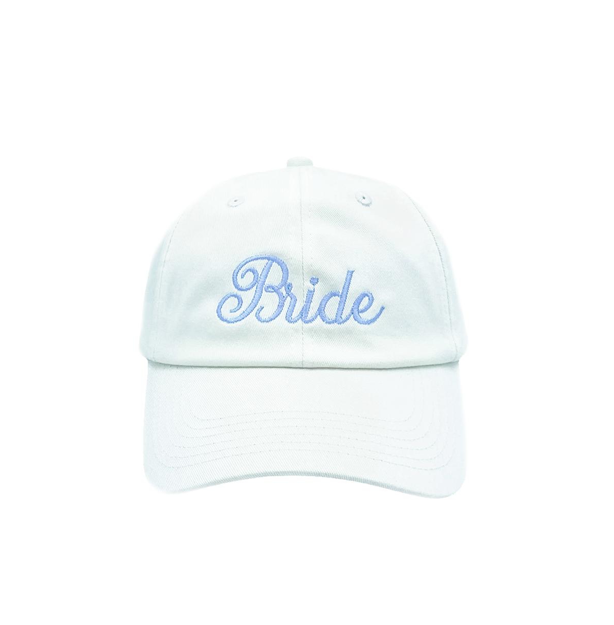 Women s Bride Bow Baseball Hat - White and blue