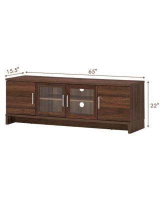 TV Stand Media Entertainment Center for TV's up to 70'' w/ Storage Cabinet Walnut