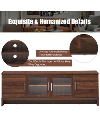 TV Stand Media Entertainment Center for TV's up to 70'' w/ Storage Cabinet Walnut