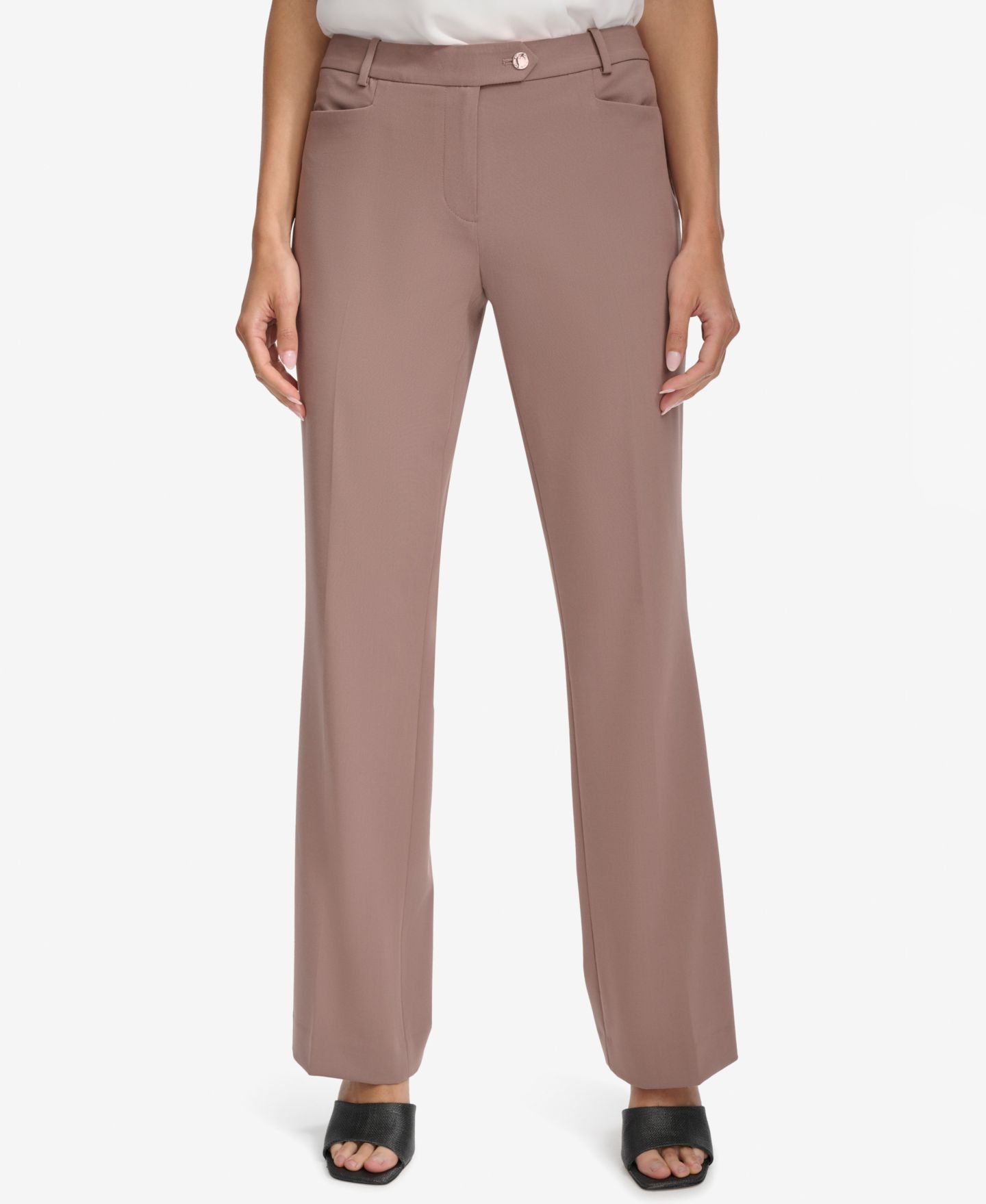 Женские брюки Calvin Klein Modern Fit Trousers, цвет: Какао — фото 1
