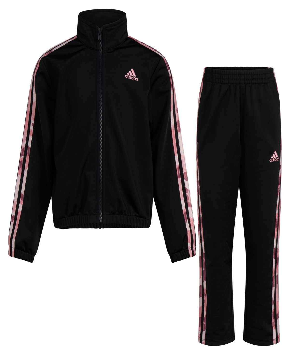 adidas Little & Toddler Girls Long Sleeve Fashion Tricot Jacket Pant, 2-Piece Set