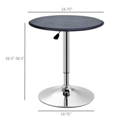 25" Round Indoor Home Pub Bar Table Adjustable Bistro Counter Round Swivel Top
