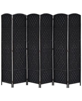 Resin Wicker Folding Room Divider Privacy Screen Home Office