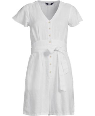 Women's Flutter Sleeve Linen Romper