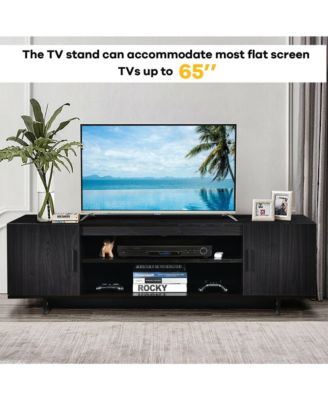 Modern TV Stand – Fits TVs up to 65", Storage Cabinet – Sleek Media Entertainment Center for Living Room or Bedroom Setup
