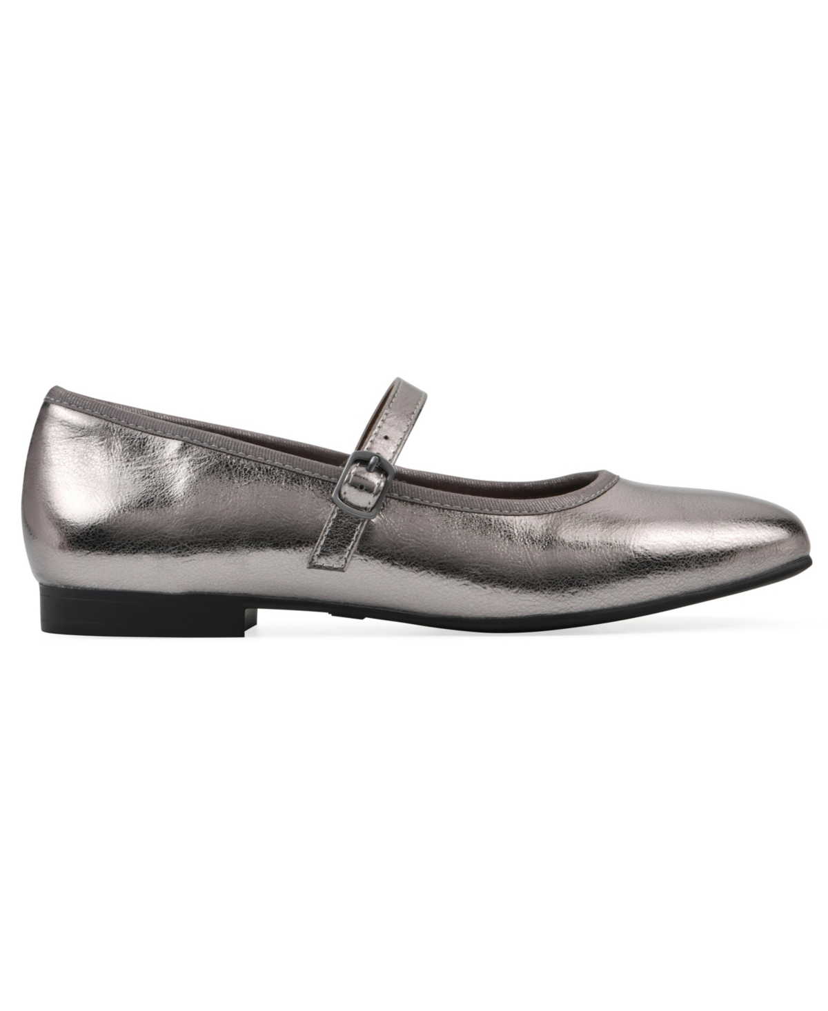 White Mountain Women's Boch Mary Jane Flats In Pewter Metallic Smooth