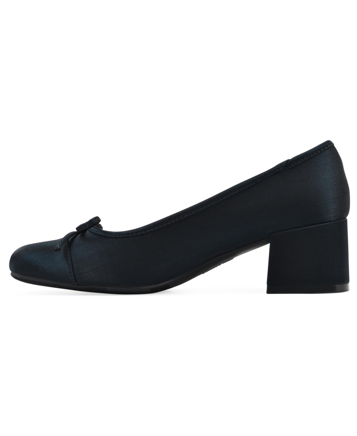 White Mountain Women's Lately Block Heel Pumps In Midnight Blue Shimmer Fabric