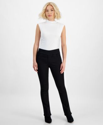 Petite "Ab"solution Pull-On High-Rise Itty Bitty Bootcut Jeans