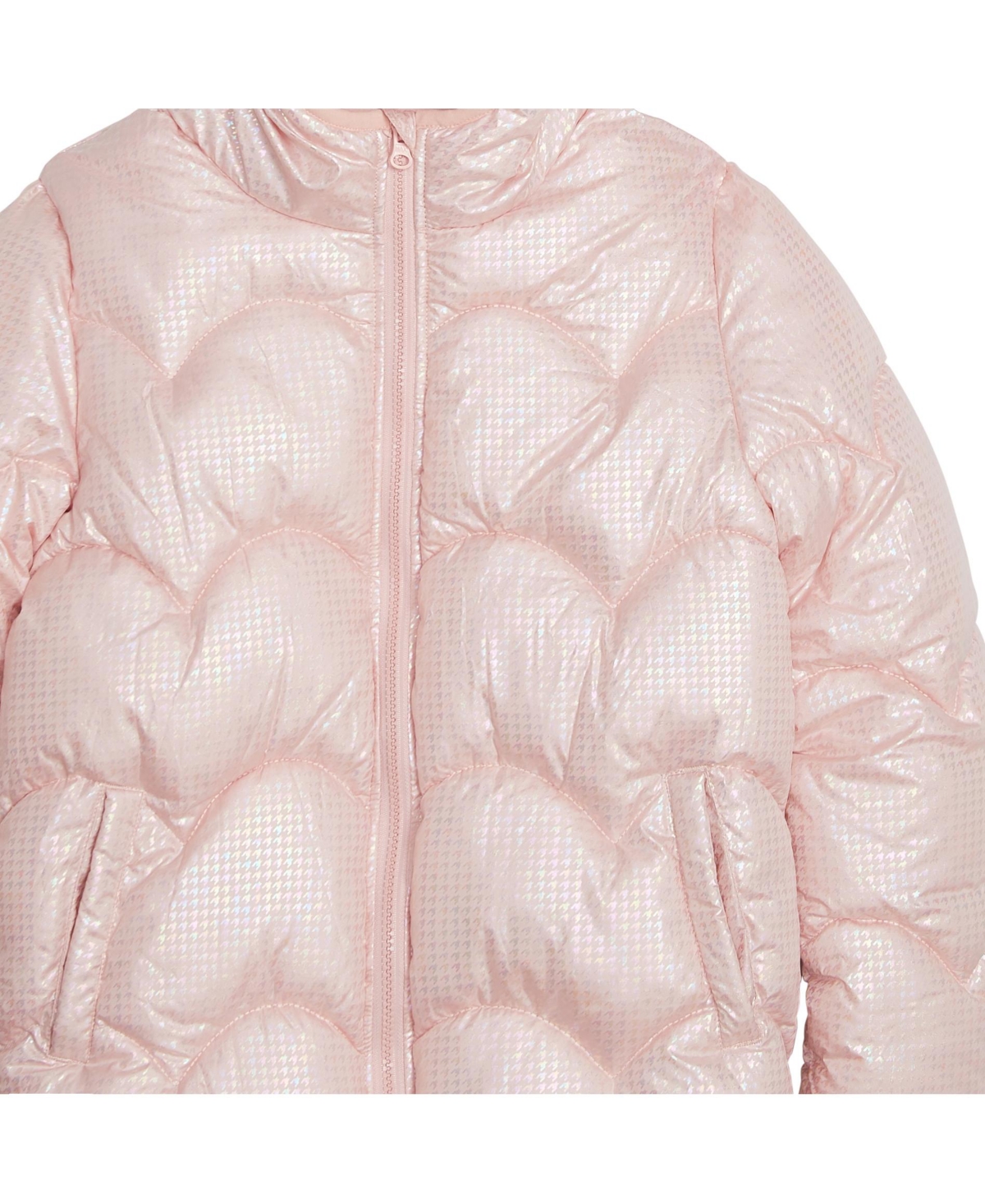 Shop Weathertamer Toddler & Little Girls Iridescent Foil Puffer Jacket In Light Pink