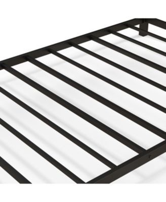 Low Profile Twin Over Twin Metal Bunk Bed with Full-length Guardrails