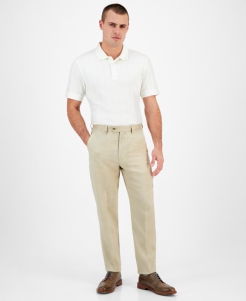 Мужские платья Nautica Men's Modern-Fit Linen Dress Pants