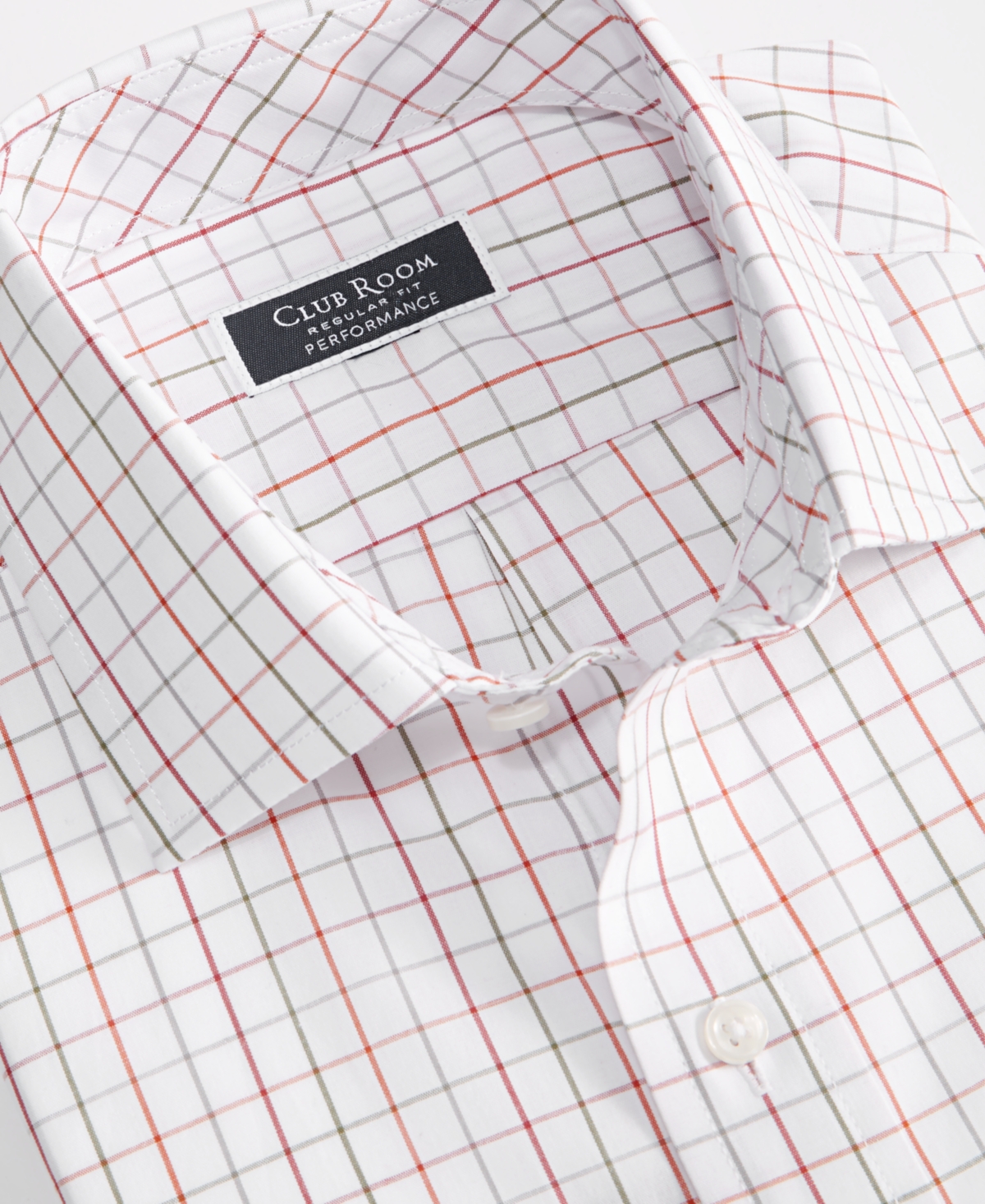 Club Room Men's Window Plaid Dress Shirt, Created for Macy's -red/green