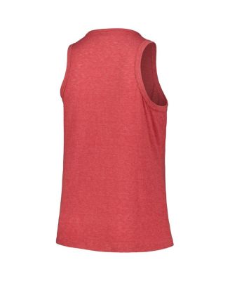 Women's Red St. Louis Cardinals Plus Size Curvy High Neck Tri-Blend Tank Top