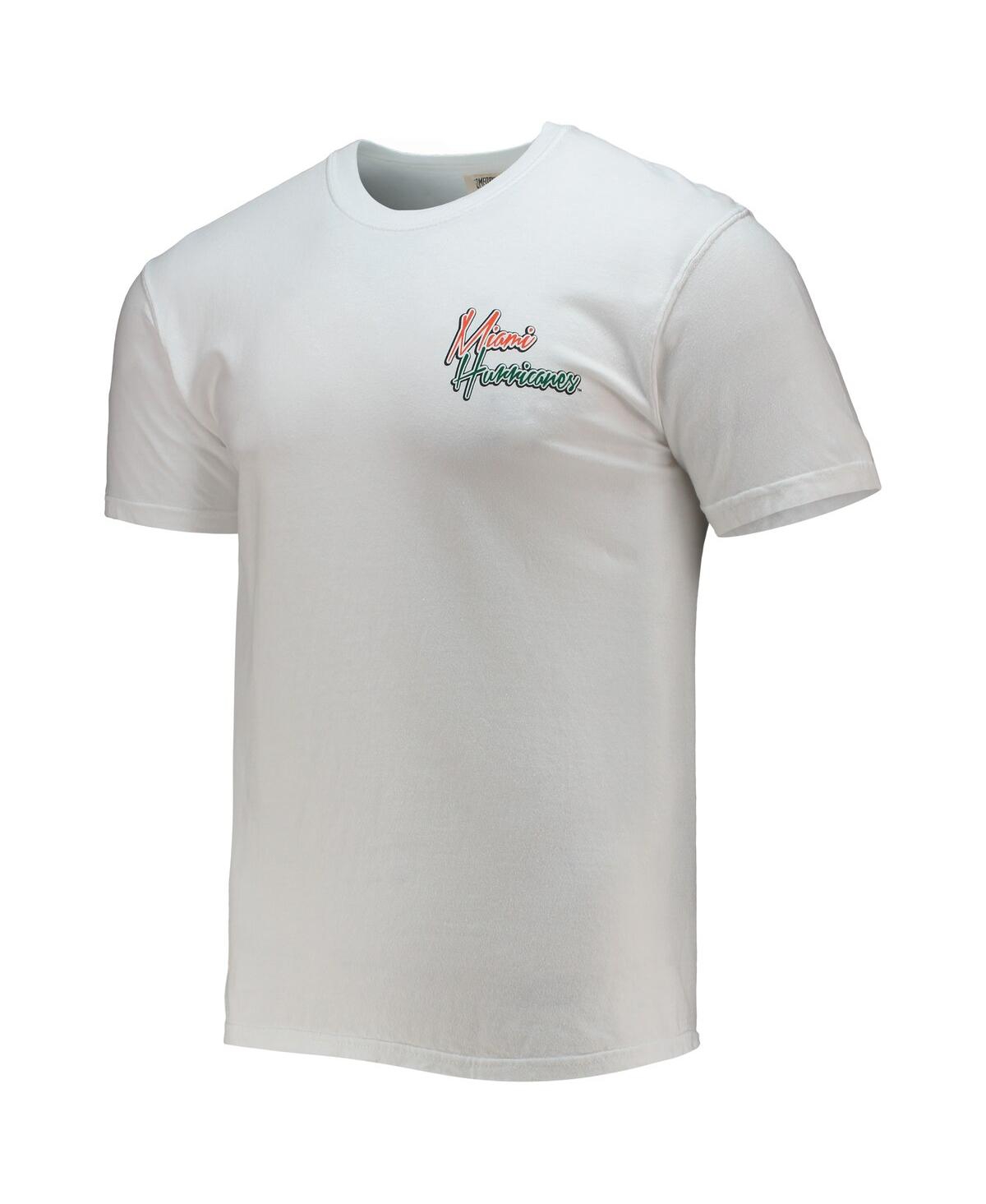 Image One Men'sMiami Hurricanes Mascot Bandana T-Shirt - White