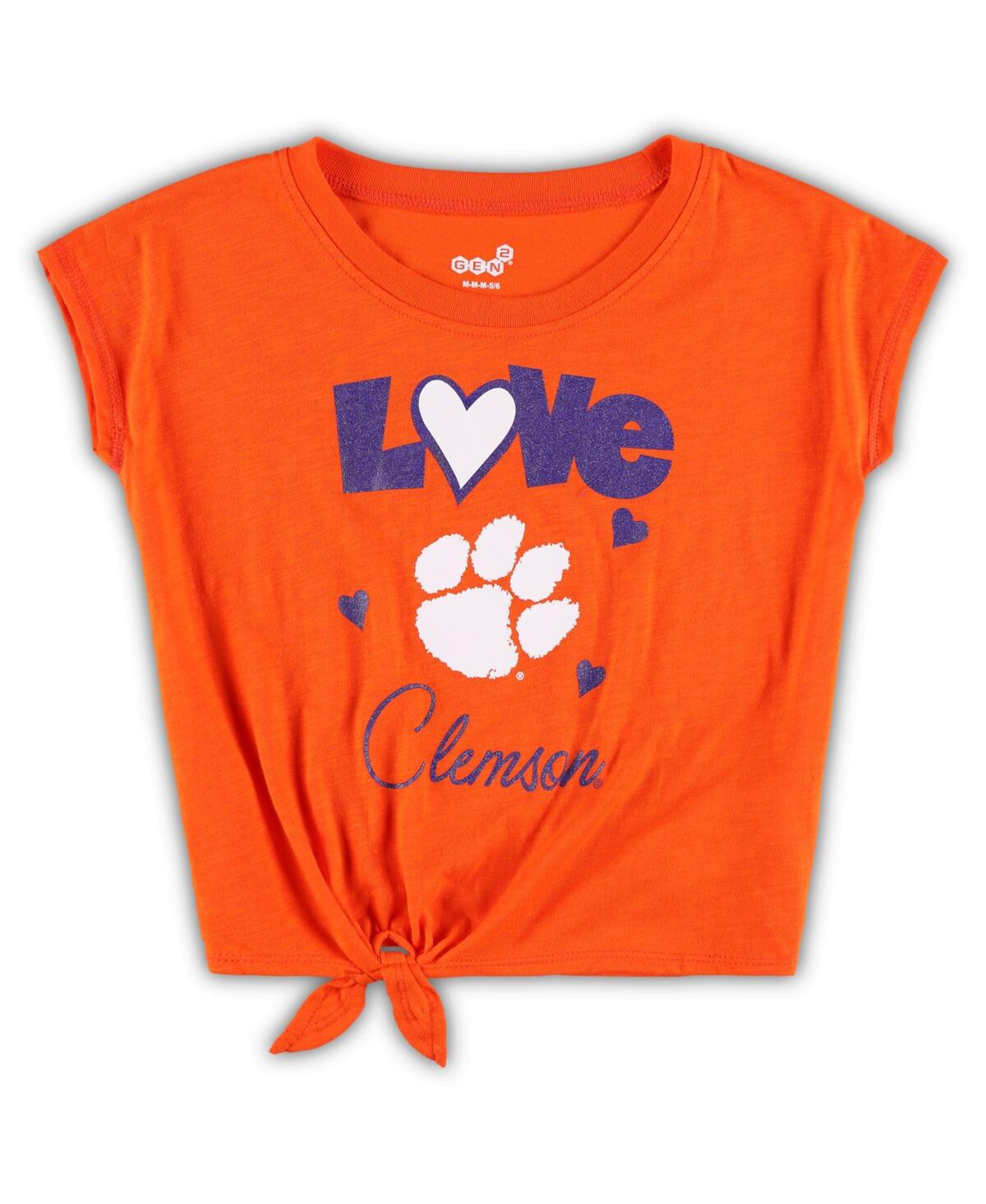 Outerstuff Preschool Toddler Orange/purple Clemson Tigers Forever Love T-shirt Leggings Set In Orange