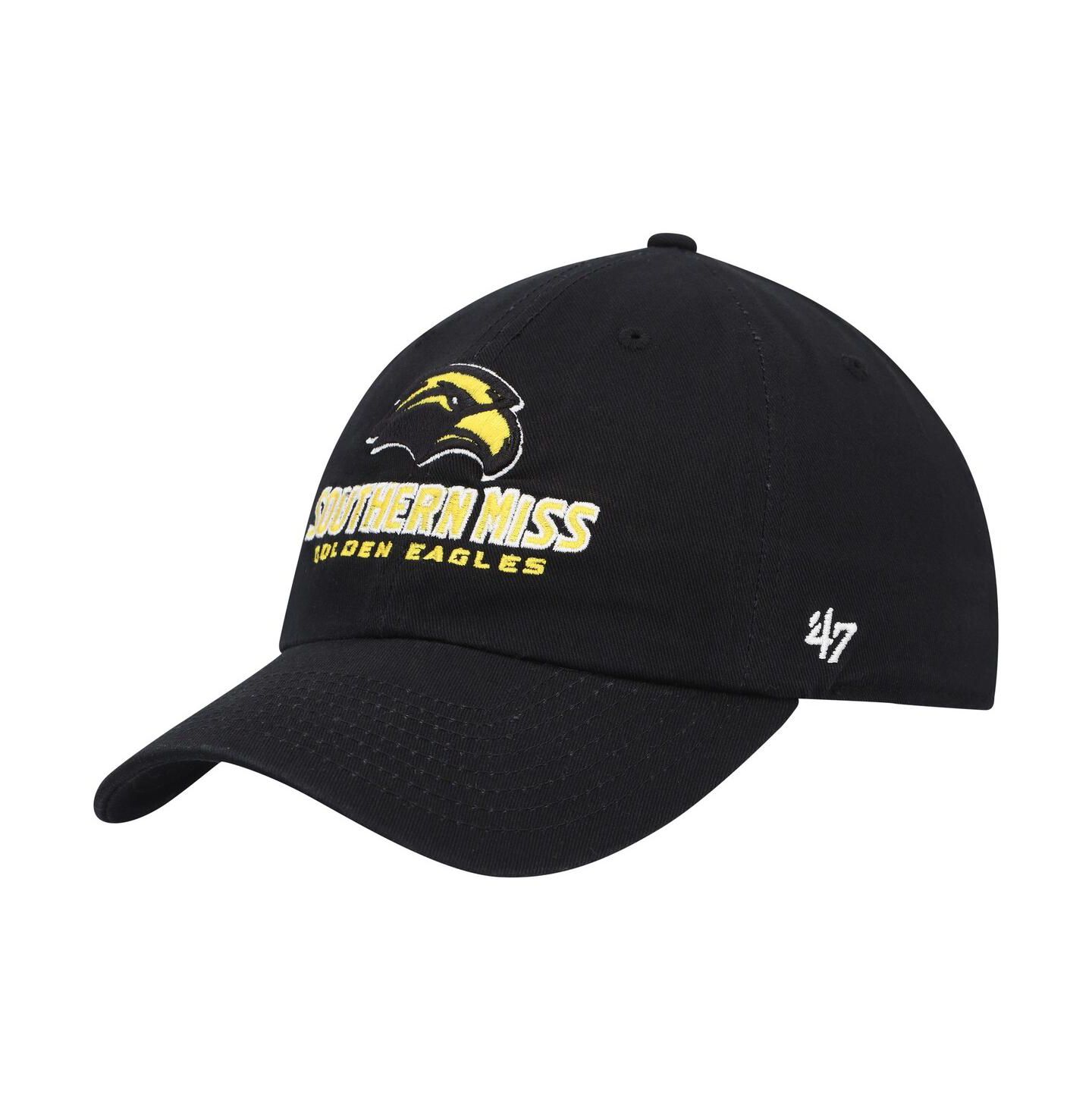 Мужская кепка '47 Brand Black Southern Miss Golden Eagles Clean Up Adjustable Hat — фото 1