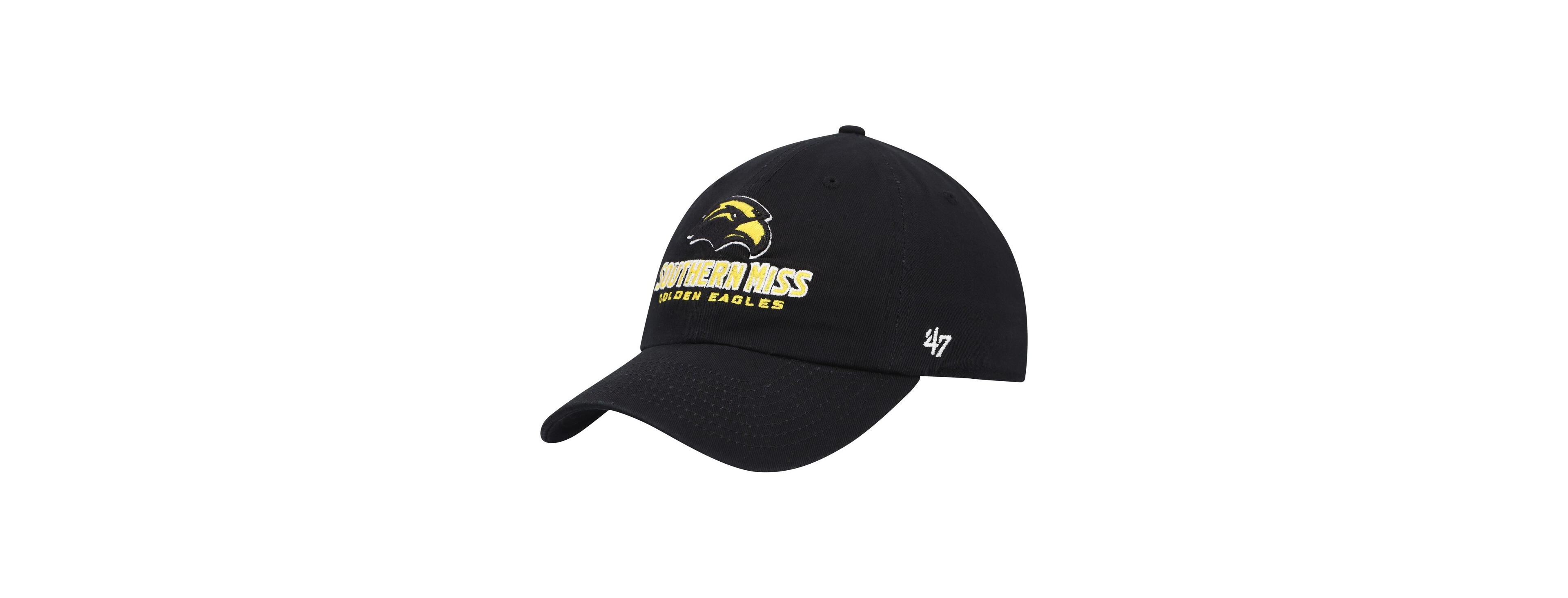 '47 Brand Men's Black Southern Miss Golden Eagles Clean Up Adjustable Hat