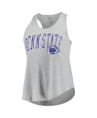 Women's Heather Gray Penn State Nittany Lions Arch Logo Racerback Scoop Neck Tank Top