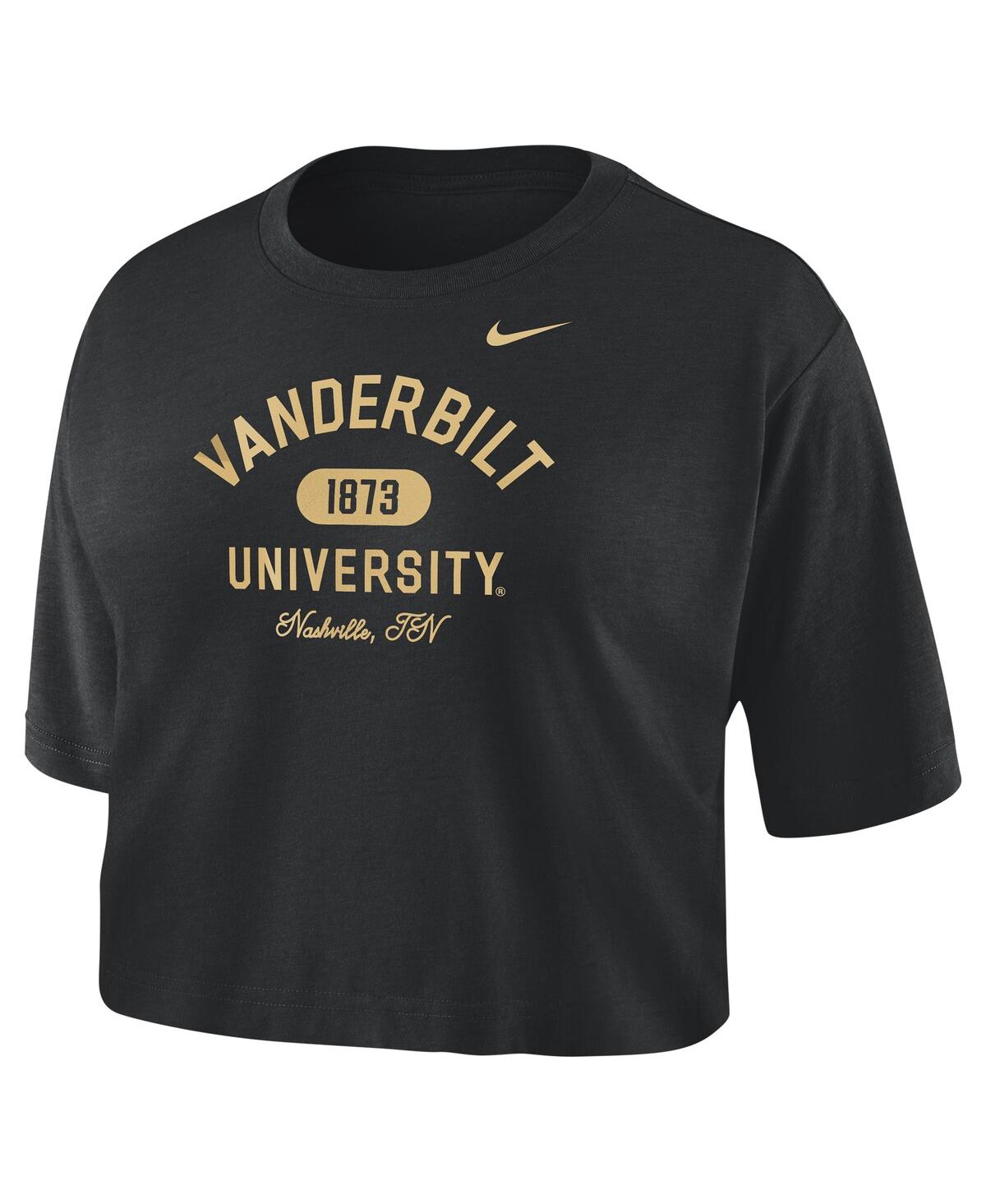 Nike Women'sVanderbilt Commodores Cropped T-Shirt - Black