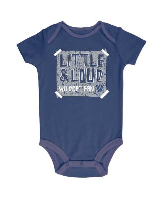 Baby Boys and Girls Navy/Gray/White Villanova Wildcats 3-Pack Bodysuit Set