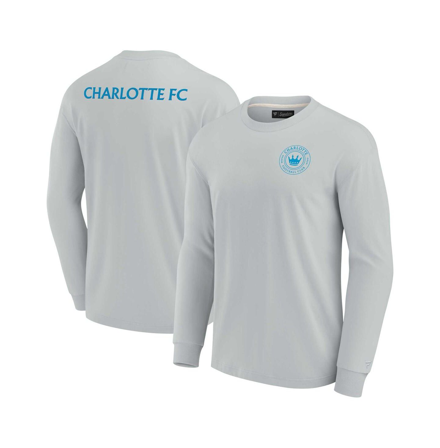Футболка Fanatics Gray Charlotte FC Elements Super Soft Long Sleeve — фото 1