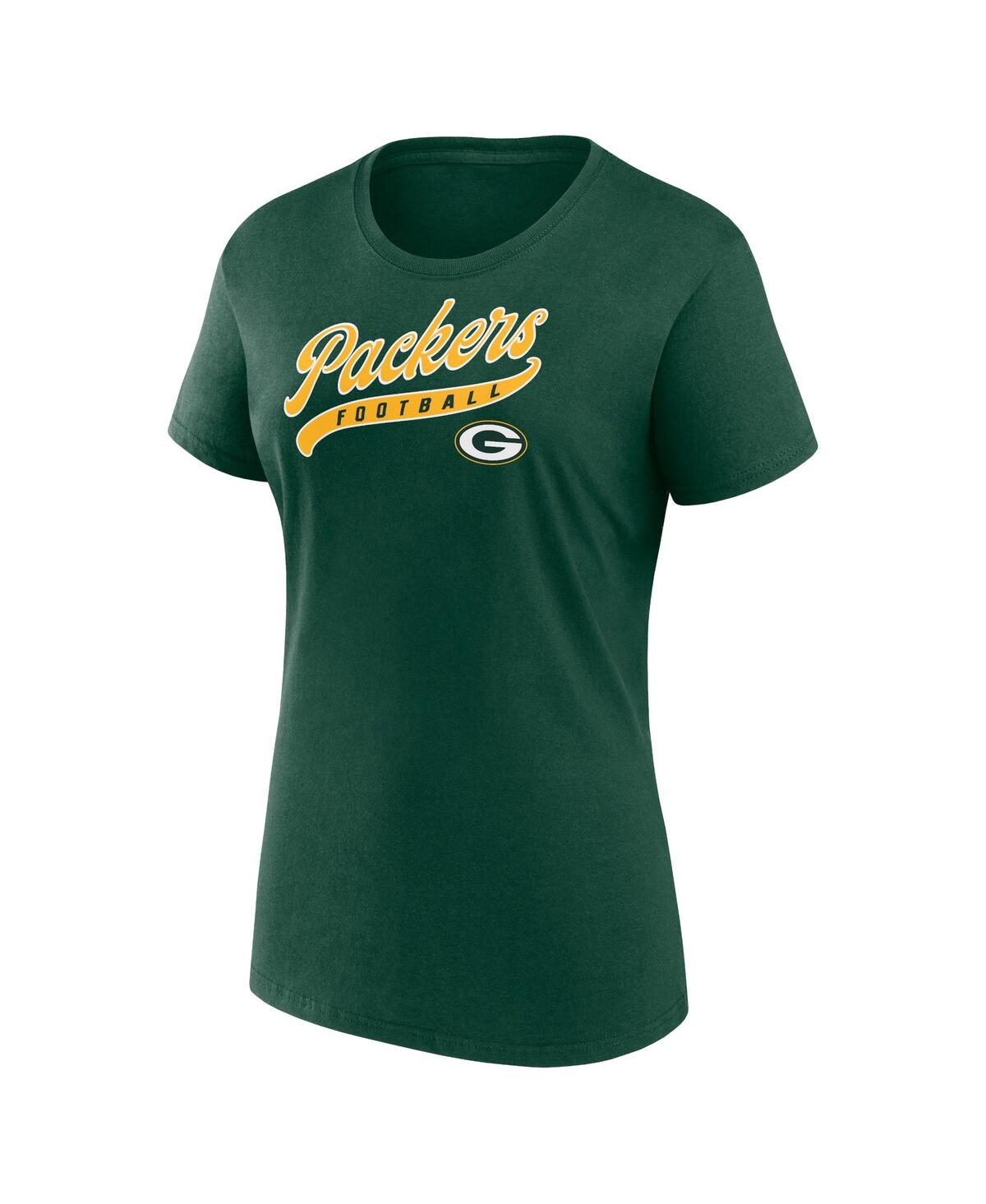 Fanatics Women's Green Green Bay Packers Start To Finish T-shirt Shorts Combo Pack In Green