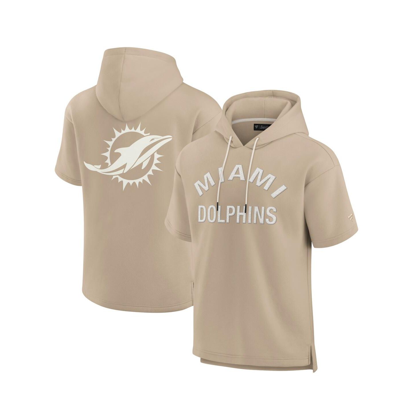 Худи Fanatics Khaki Miami Dolphins Elements Super Soft Fleece Short Sleeve Pullover — фото 1