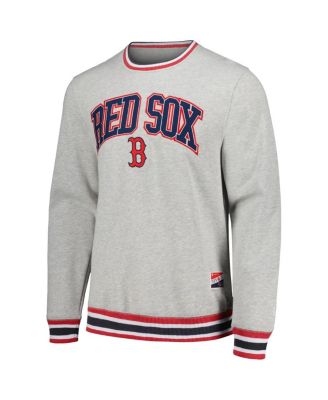 New Era Men's Heather Gray Boston Red Sox Throwback Classic Pullover Sweatshirt