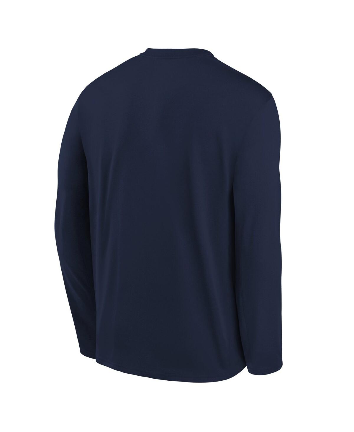 Nike Big Boys and GirlsAtlanta Braves Authentic Collection Long Sleeve Performance T-Shirt - Navy