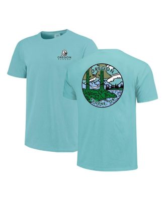Men's and Women's Teal Oregon Ducks Scenic Comfort Colors T-Shirt