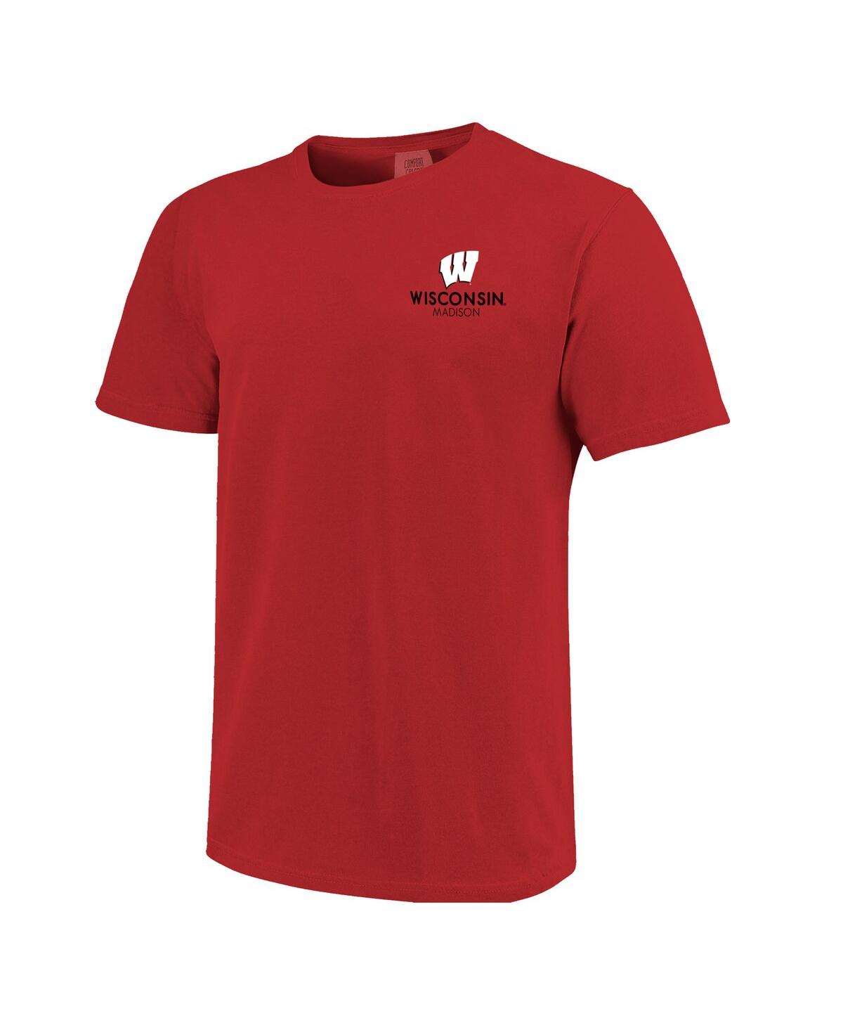 Image One Men's And Women's Red Wisconsin Badgers Scenic Comfort Colors T-shirt In Red