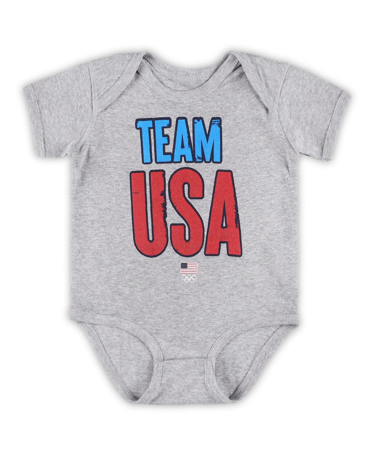 Outerstuff Big Boys And Girls Red Team Usa United Flatbrim Snapback Hat In Heather Gray