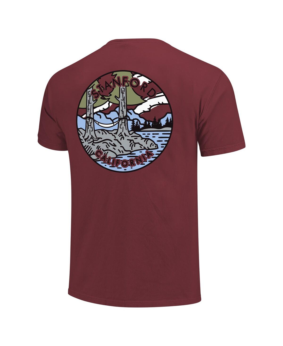 Image One Women's Maroon Mississippi State Bulldogs Comfort Colors Campus Scene Drawing Script T-shirt In Cardinal