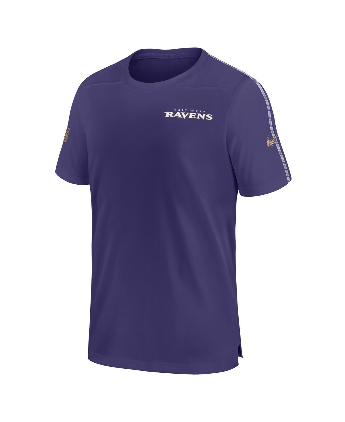Nike Men'sBaltimore Ravens 2024 Sideline Coach Uv Performance T-Shirt - Purple, White