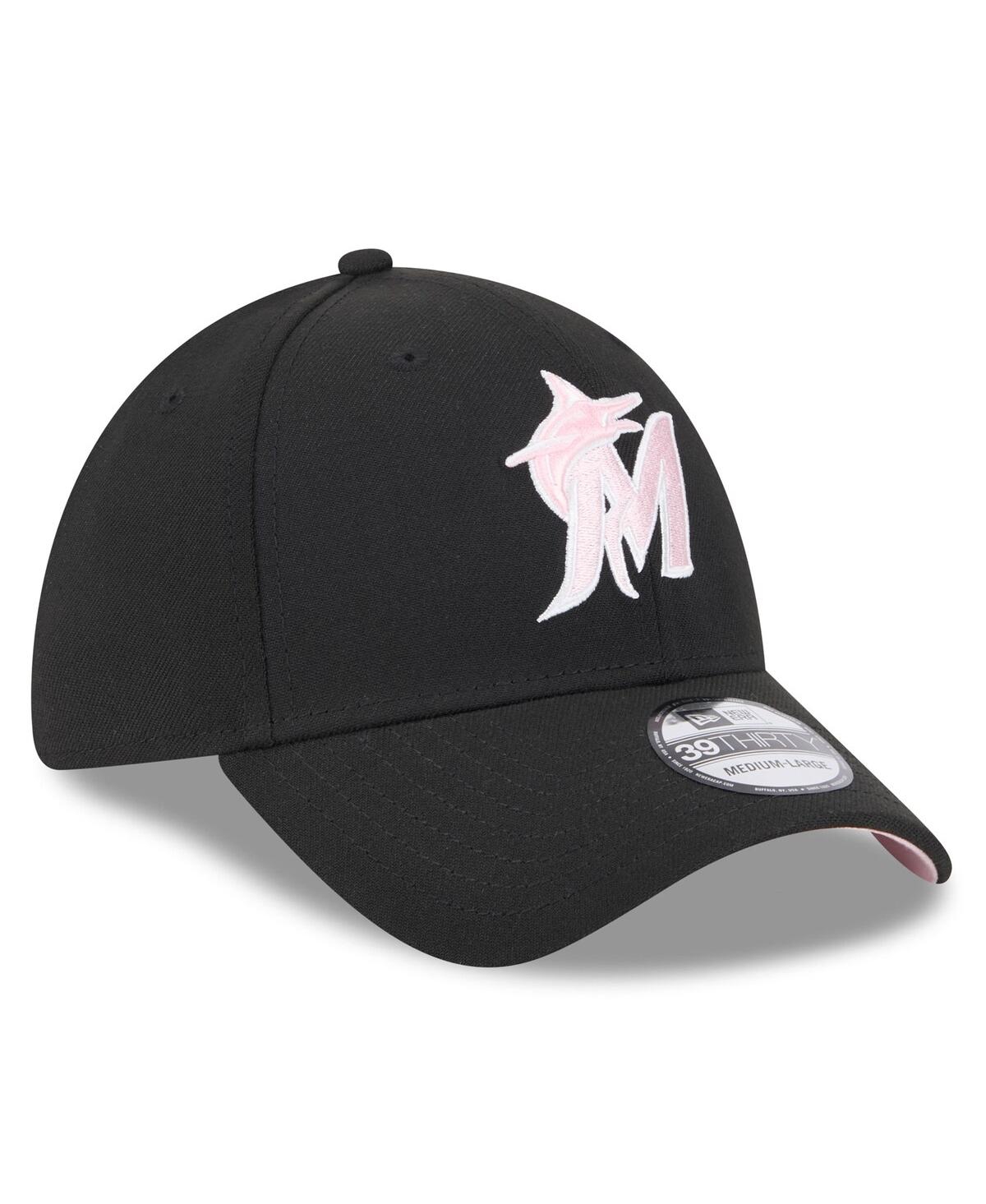 New Era Men'sMiami Marlins 2024 Mother's Day 39THIRTY Flex Hat - Black