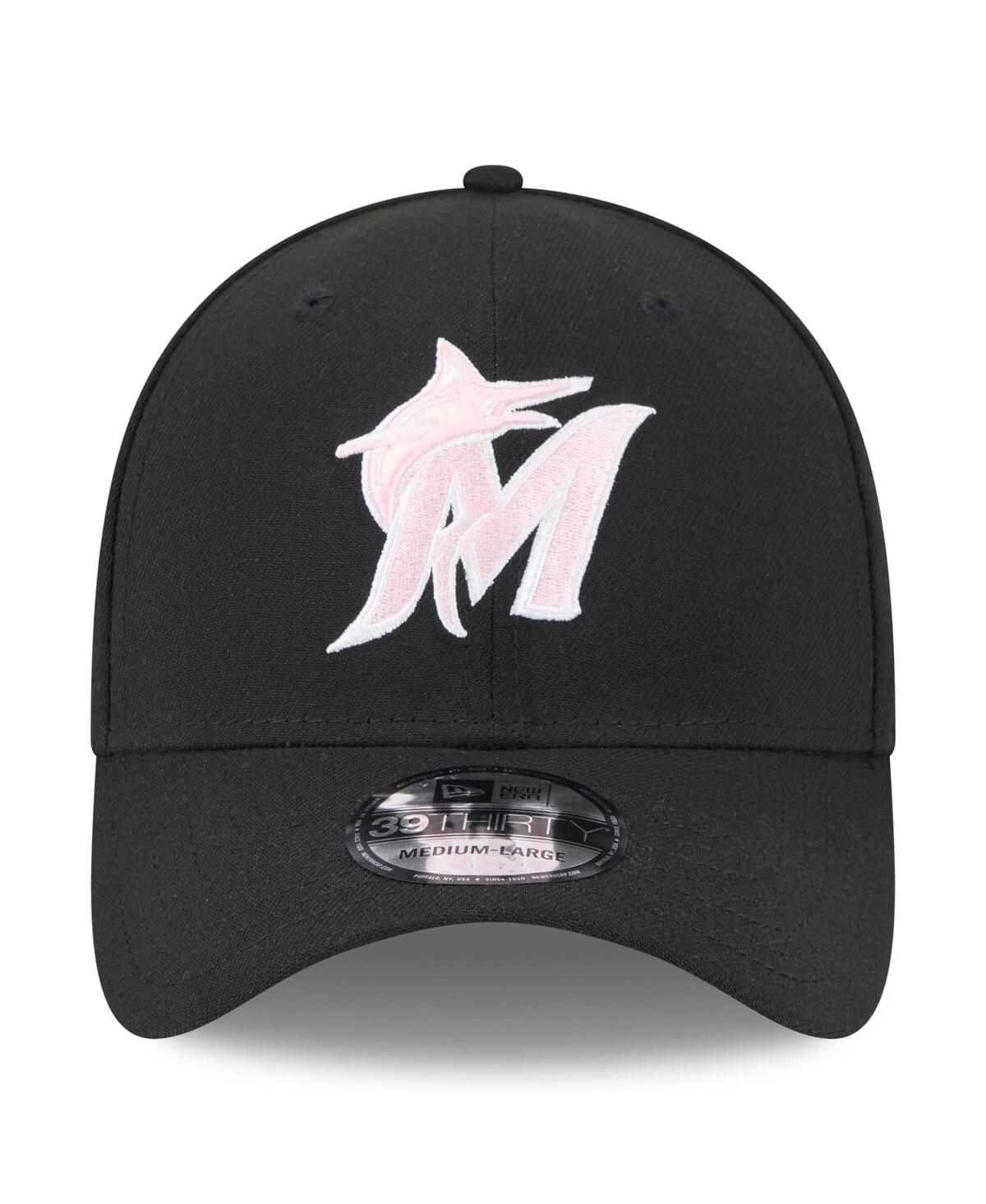New Era Men'sMiami Marlins 2024 Mother's Day 39THIRTY Flex Hat - Black